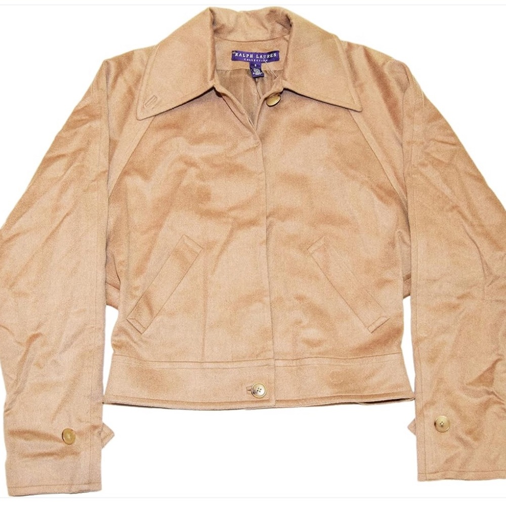 POLO RALPH LAUREN Purple Label Womens Beige Camel Hair Jacket Coat USA 10 $1998